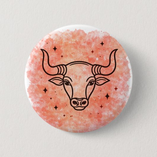Badge Rond 5 Cm Signe du Taureau (Devant)