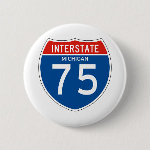 Badge Rond 5 Cm Signe d'un état à un autre 75 - le Michigan