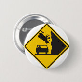 Badge Rond 5 Cm Signe en baisse de route de zone de vache (Devant & derrière)