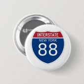 Badge Rond 5 Cm SIGNE INTERNATIONALE DE New York (Devant & derrière)