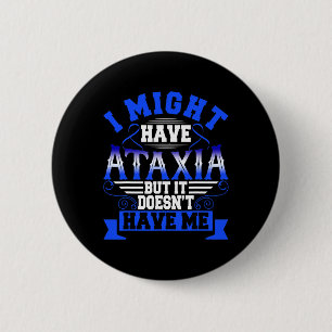 Badge Rond 5 Cm Signe neurologique d'ataxie Hemiataxie Ruban Bleu
