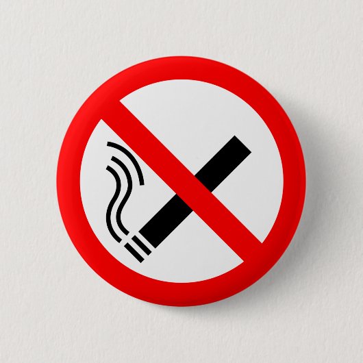 Badge Rond 5 Cm Signe NO Smoking - Signal UK (Devant)