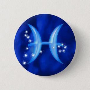 Badge Rond 5 Cm Signe Poissons de zodiaque