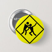 Badge Rond 5 Cm SIGNE ROUTIER D'Avertissement Zombie (Devant & derrière)