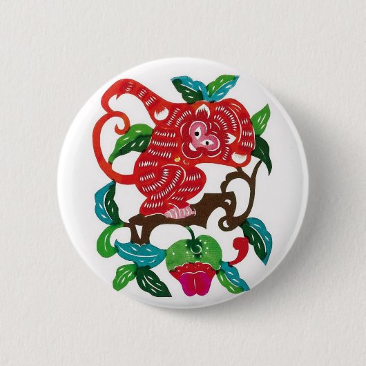 Badge Rond 5 Cm Signe Singe-Chinois de zodiaque (Devant)