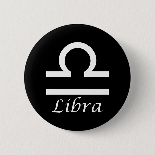 Badge Rond 5 Cm SIGNE Zodiaque 'Libra' (Devant)