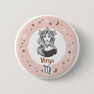 Badge Rond 5 Cm SIGNE Zodiaque Virgo