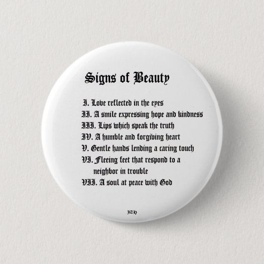 Badge Rond 5 Cm Signes de Beauté (Devant)