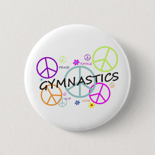 Badge Rond 5 Cm Signes de paix de gymnastique