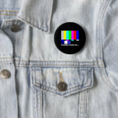 Badge Rond 5 Cm S'Il Vous Plaît Tenez Par La Télévision Motif Tv T (En situation)