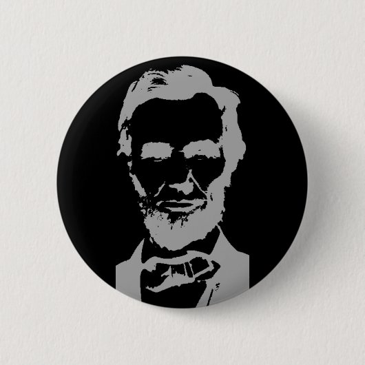 Badge Rond 5 Cm Silhouette d'Abraham Lincoln (Devant)