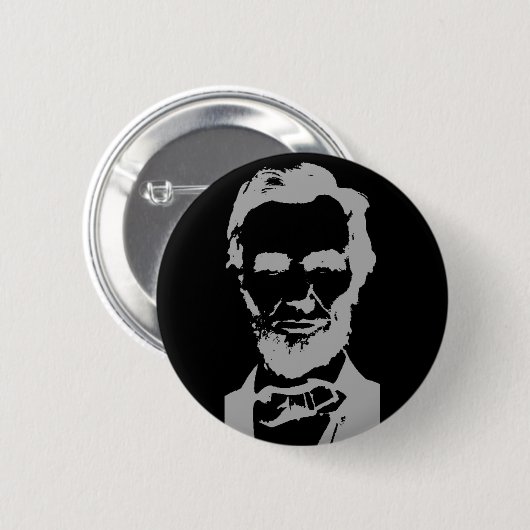 Badge Rond 5 Cm Silhouette d'Abraham Lincoln (Devant & derrière)