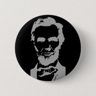 Badge Rond 5 Cm Silhouette d'Abraham Lincoln