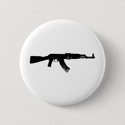 Badge Rond 5 Cm Silhouette d'AK-47 (Devant)
