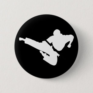 Badge Rond 5 Cm silhouette d'arts martiaux