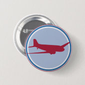 Badge Rond 5 Cm silhouette d'avion (Devant & derrière)