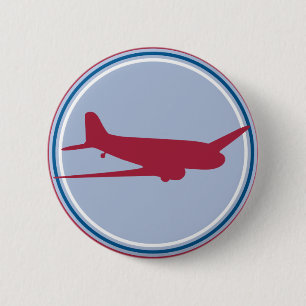 Badge Rond 5 Cm silhouette d'avion