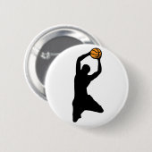 Badge Rond 5 Cm silhouette de basket-ball (Devant & derrière)