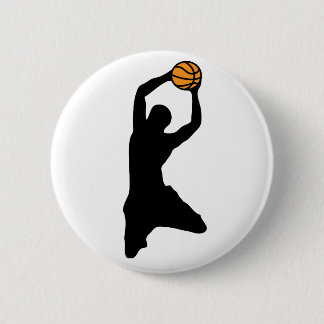 Badge Rond 5 Cm silhouette de basket-ball