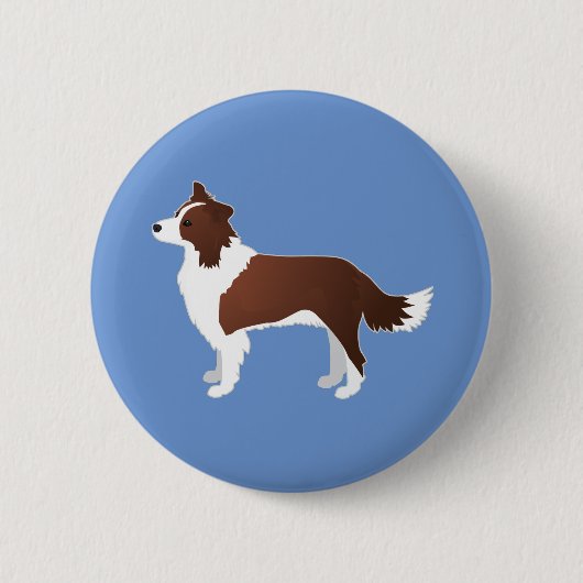 Badge Rond 5 Cm Silhouette de Collie Red Dog Breed Side (Devant)
