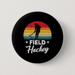 Badge Rond 5 Cm Silhouette de joueuse de hockey sur gazon géniale