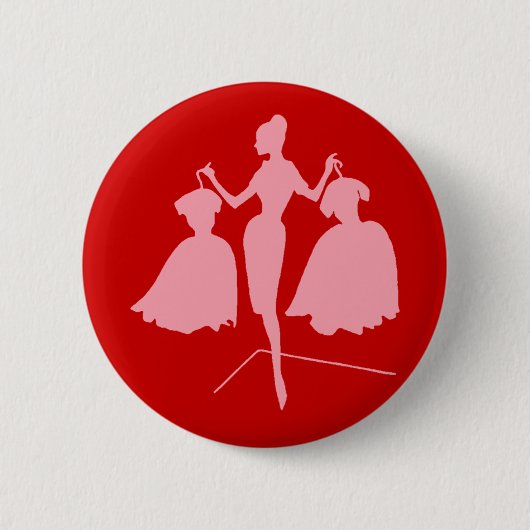 Badge Rond 5 Cm Silhouette de la mode (Devant)
