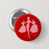 Badge Rond 5 Cm Silhouette de la mode (Devant & derrière)