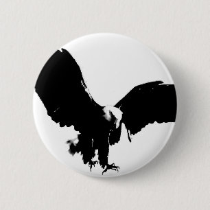 Badge Rond 5 Cm Silhouette de l'aigle chauve