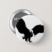 Badge Rond 5 Cm Silhouette de l'aigle chauve (Devant & derrière)