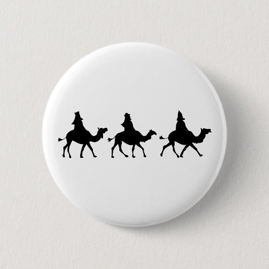 Badge Rond 5 Cm Silhouette de Magi de Noël (Devant)