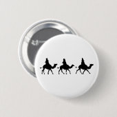 Badge Rond 5 Cm Silhouette de Magi de Noël (Devant & derrière)