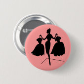 Badge Rond 5 Cm Silhouette de mode (Devant & derrière)