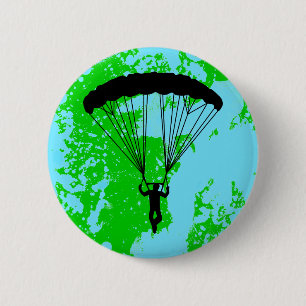 Badge Rond 5 Cm silhouette de parachutiste