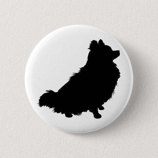Badge Rond 5 Cm Silhouette de Pomeranian (Devant)