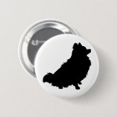 Badge Rond 5 Cm Silhouette de Pomeranian (Devant & derrière)