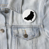 Badge Rond 5 Cm Silhouette de Pomeranian (En situation)