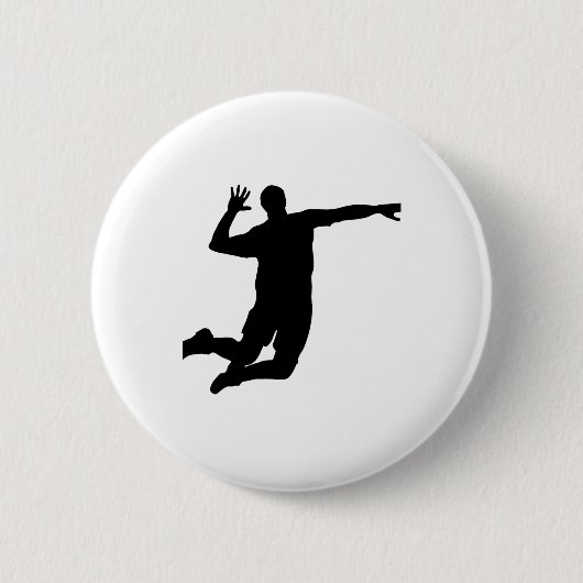 Badge Rond 5 Cm Silhouette de transitoire de volleyball (Devant)