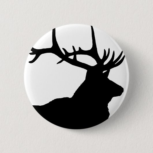 Badge Rond 5 Cm Silhouette d'élan (Devant)