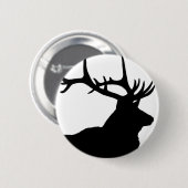 Badge Rond 5 Cm Silhouette d'élan (Devant & derrière)