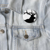 Badge Rond 5 Cm Silhouette d'élan (En situation)