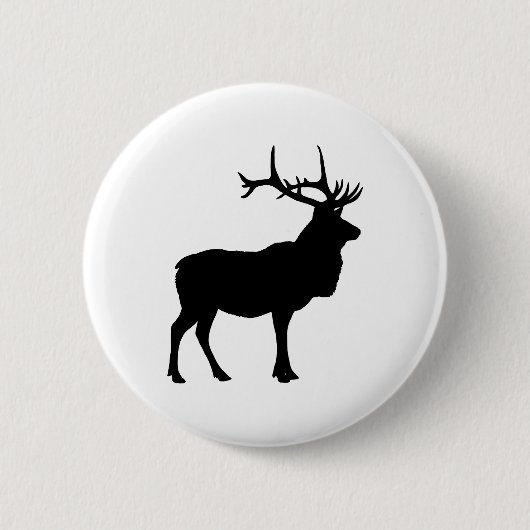 Badge Rond 5 Cm Silhouette d'élan (Devant)