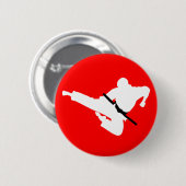 Badge Rond 5 Cm silhouette des arts martiaux (Devant & derrière)