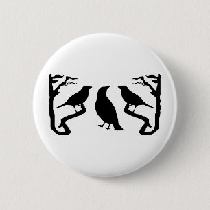 Badge Rond 5 Cm Silhouette des oiseaux