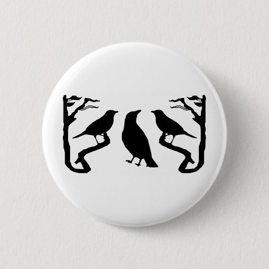 Badge Rond 5 Cm Silhouette des oiseaux (Devant)