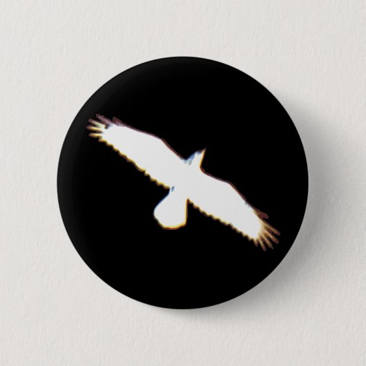 Badge Rond 5 Cm Silhouette d'oiseau de vol (Devant)