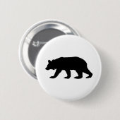 Badge Rond 5 Cm Silhouette d'ours noir (Devant & derrière)