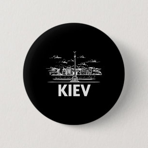 Badge Rond 5 Cm Silhouette du paysage urbain de Kiev Ukraine