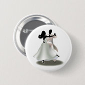 Badge Rond 5 Cm Silhouette d'un couple dansant (Devant & derrière)