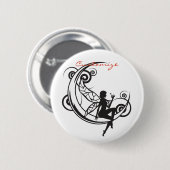 Badge Rond 5 Cm Silhouette Fée Lune Thunder_Cove (Devant & derrière)