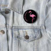 Badge Rond 5 Cm Silhouette Flamant rose "Debout, Debout" (En situation)